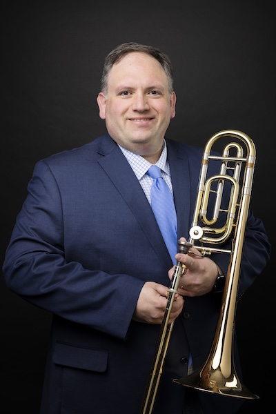 Dr. Joe Brown with trombone