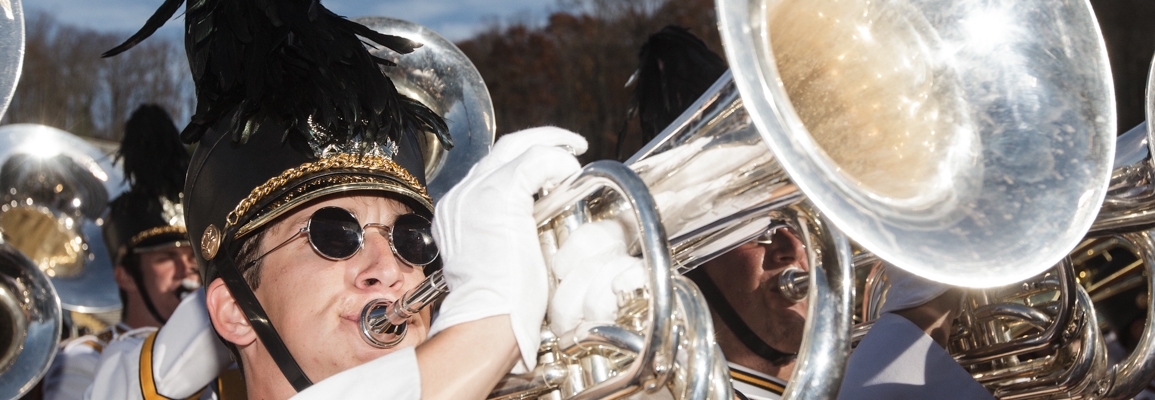 marching band member performing