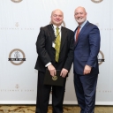 Dean James Douthit (left) and Gavin English, President of Steinway