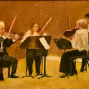 A painting of a string quartet