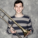 Smith with trombone