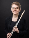 Dr. Nancy Schneeloch-Bingham with flute