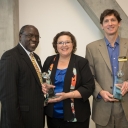 Dr. Jesse Lutabinga, Associate Vice Chancellor for International Education and Devlopment with Dr. Suzi Mills and Mr. Rich Campbell.